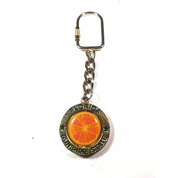 Florida Sunshine State Orange Spinner Keychain - Picture 3 of 6